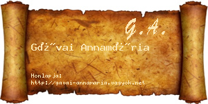 Gávai Annamária névjegykártya